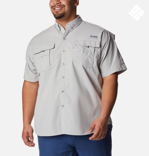 Men's Columbia PFG Bahama II Short Sleeve Shirts Light Grey | Plus Size CA-S58A0